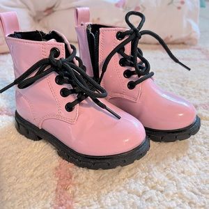 Toddler Combat Boots in Pink